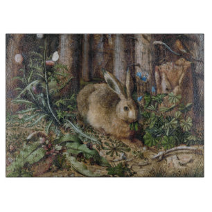 Vintage Hare Woodland Nature Dark Cottagecore Cutting Board