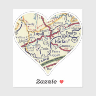 Vintage Harlan KY Map