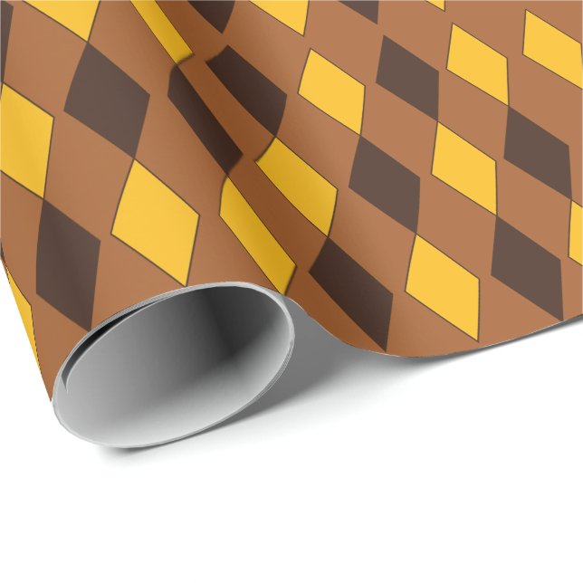 Vintage Harlequin Birthday Diamond Pattern  Wrapping Paper (Roll Corner)