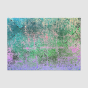 Vintage Harlequin Green Purple Grunge Texture Tissue Paper