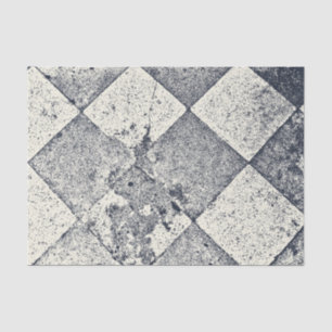 Vintage Harlequin Inspired Black And White Texture Tissue Paper