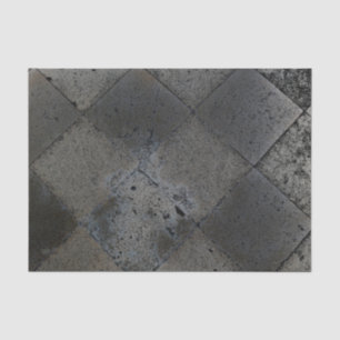 Vintage Harlequin Inspired Metallic Grey Texture Tissue Paper