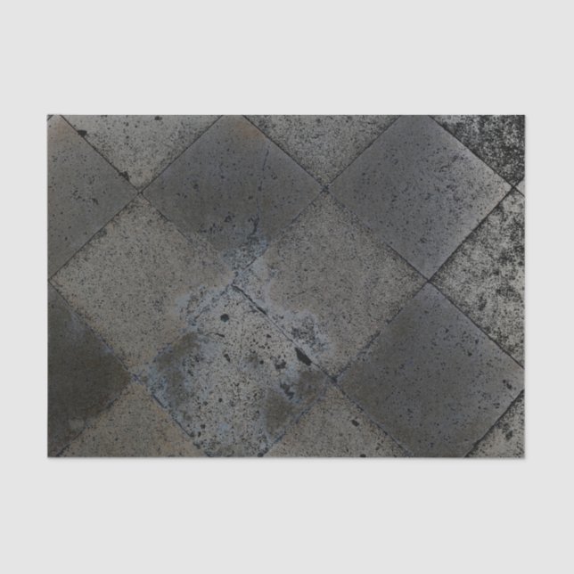 Vintage Harlequin Inspired Metallic Grey Texture Tissue Paper (Front)