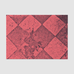 Vintage Harlequin Inspired Red Black Texture Tissue Paper
