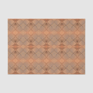 Vintage Harlequin Sepia Texture Diamond Pattern Tissue Paper