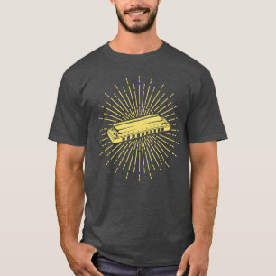 Vintage Harmonica Player Harmonicist French Harp P T-Shirt