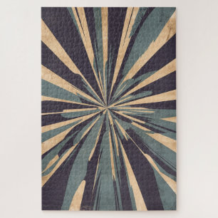 Vintage Harmony in Blue Retro Geometric Puzzle