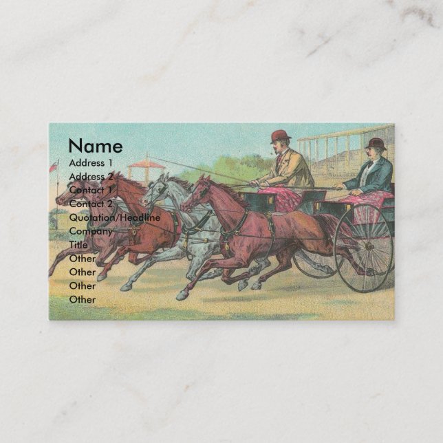Vintage Harness Racing Business Card (Front)