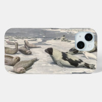 Vintage Harp Seals in Arctic Snow by Louis Fuertes