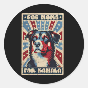 Vintage Harris Waltz Dog Moms For Kamala America F Classic Round Sticker