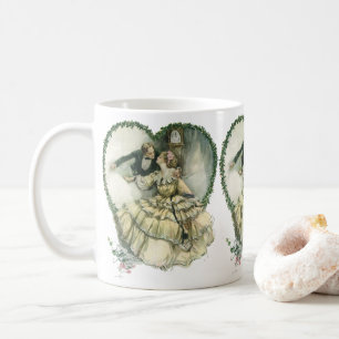 Vintage Harrison Fisher, Christmas Bride and Groom Coffee Mug