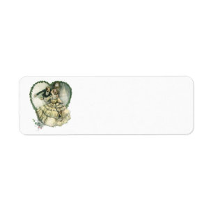 Vintage Harrison Fisher, Christmas Bride and Groom Return Address Label