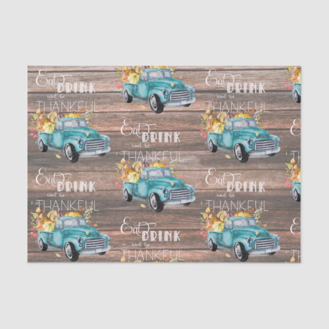Vintage Harvest Truck | Autumn Tissue Paper (Front)