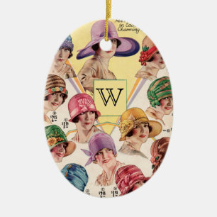 Vintage Hats Custom Monogram ornament