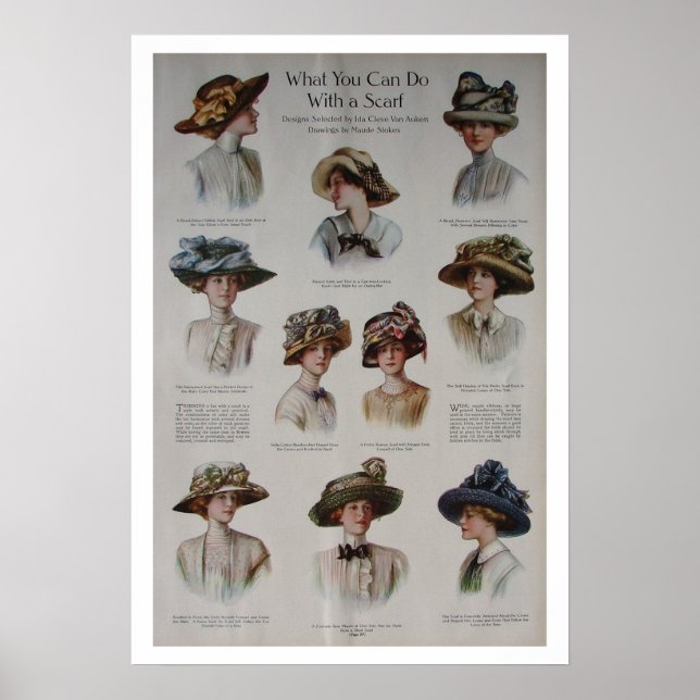 Vintage Hats Fashion Poster (Front)