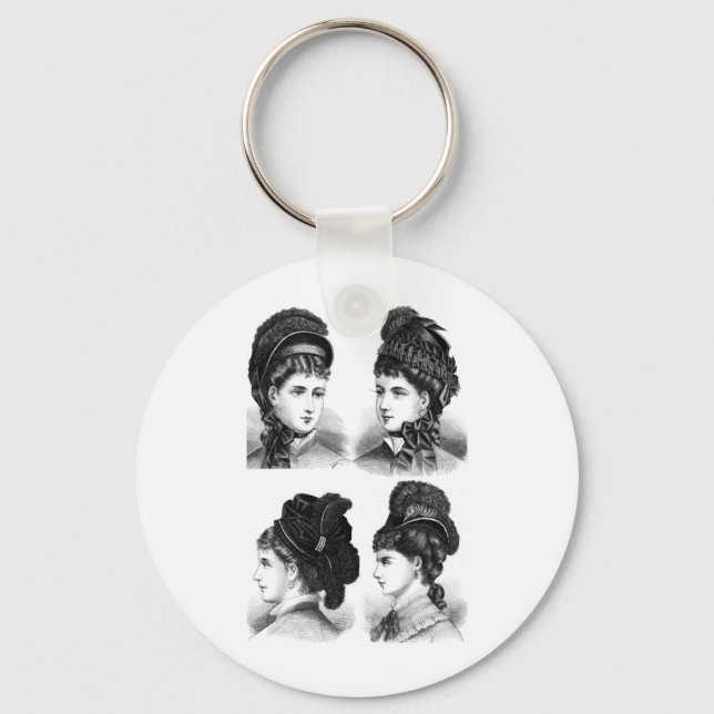 Vintage Hats Key Ring (Front)