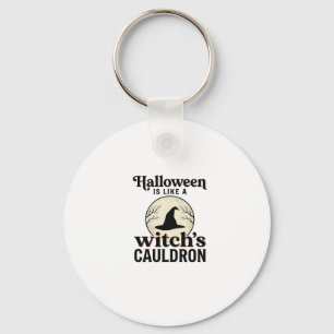 Vintage Haunted Castle Halloween Town Shirt Design Key Ring