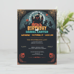 Vintage Haunted Castle Zombie Adult 40th Birthday Invitation