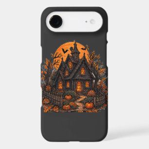 Vintage Haunted Cottage Gothic Halloween Moonlight