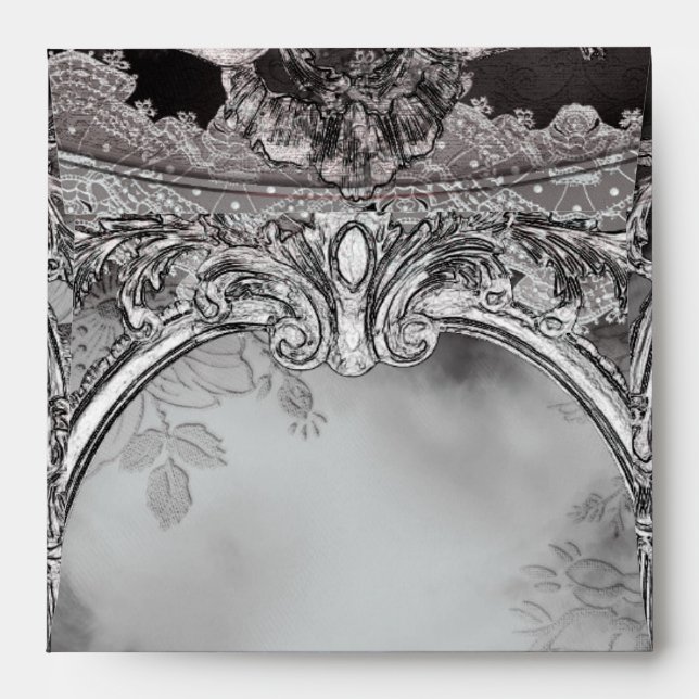 Vintage Haunted Halloween Costume Party Invitation Envelopes (Back (Top Flap))