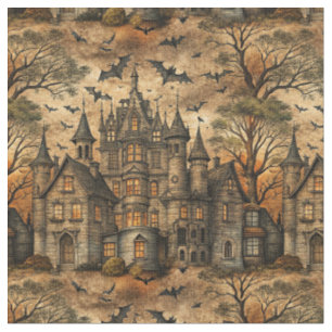 Vintage Haunted House (2) Fabric