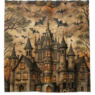 Vintage Haunted House (2) Shower Curtain