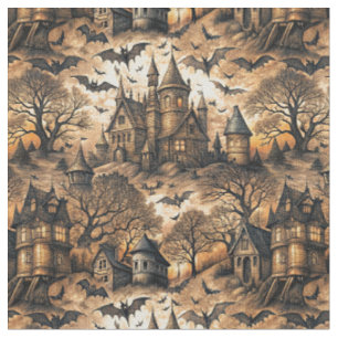 Vintage Haunted House Fabric
