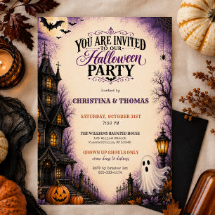 Vintage Haunted House Halloween Party Invitation