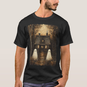 Vintage Haunted House Halloween Spooky Ghost T-Shirt