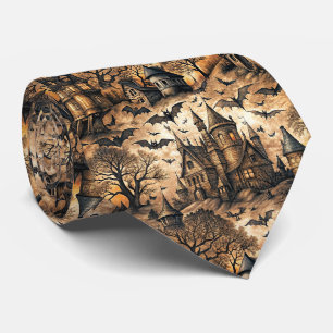 Vintage Haunted House Tie