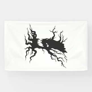 Vintage Haunted tree Halloween Banner