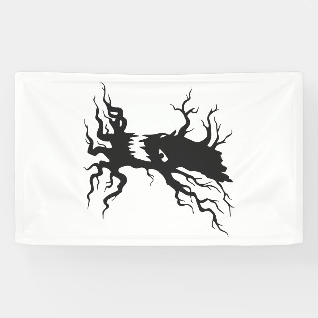 Vintage Haunted tree Halloween Banner (Horizontal)