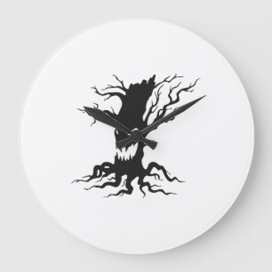 Vintage Haunted tree Halloween Large Clock