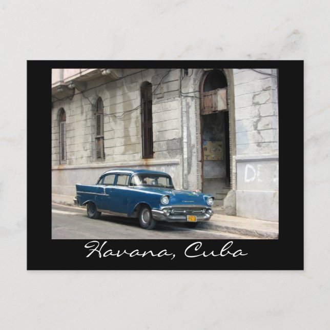 vintage havana car postcard (Front)