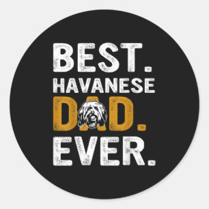 Vintage Havanese Dad Ever Design  Classic Round Sticker