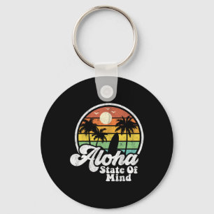 Vintage Hawaii Aloha State Hawaiian Beach Surfing Key Ring