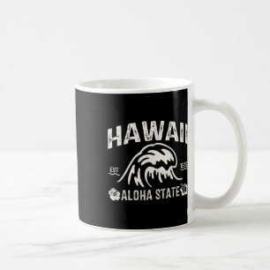 Vintage Hawaii Aloha State Wave Surf Hawaiian Beac Coffee Mug