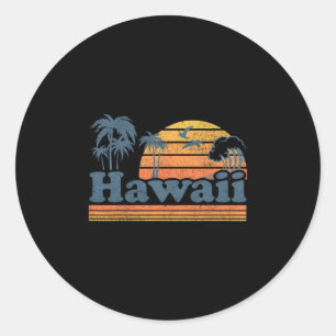 Vintage Hawaii Beach Summer Surfing Hawaiian Surf Classic Round Sticker