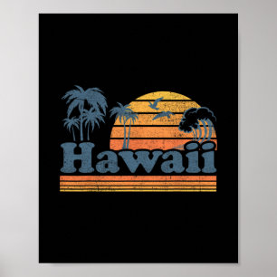 Vintage Hawaii Beach Summer Surfing Hawaiian Surf Poster