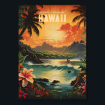 Vintage Hawaii Beach Travel Art Poster<br><div class="desc">Escape to the vibrant paradise of Vintage Hawaii with our Tropical Beach Travel Poster. Immerse yourself in the beauty of a colourful Hawaiian beach captured in this stunning vintage illustration. This is another 100% Snuggle Hamster Designs.</div>