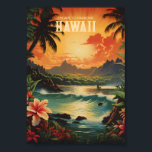 Vintage Hawaii Beach Travel Art Poster<br><div class="desc">Escape to the vibrant paradise of Vintage Hawaii with our Tropical Beach Travel Poster. Immerse yourself in the beauty of a colourful Hawaiian beach captured in this stunning vintage illustration. This is another 100% Snuggle Hamster Designs.</div>