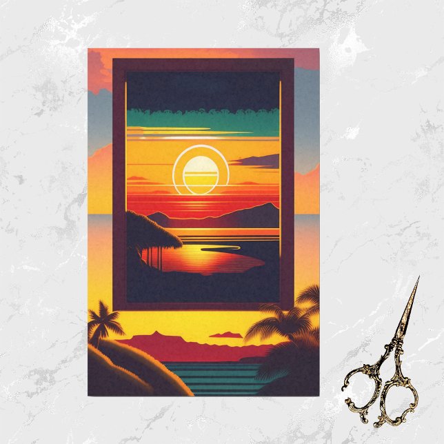 Vintage Hawaii Colourful Travel Artwork Tissue Paper (Creator Uploaded)