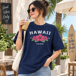 Vintage Hawaii Hibiscus Shirt Retro Paradise Beach