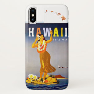 Vintage Hawaii Hula Art Hawaiian Islands iPhone X Case