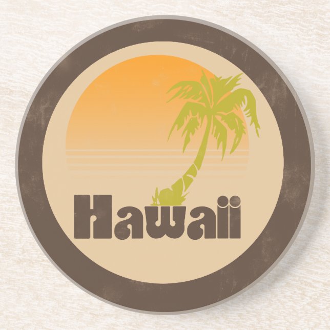 Vintage Hawaii Logo Coaster (Front)