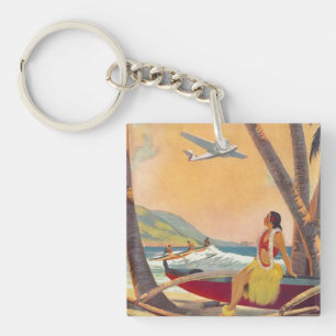 Vintage Hawaii Travel Key Ring