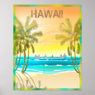 Vintage Hawaii Travel Poster