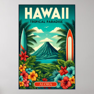 Vintage Hawaii Travel Poster