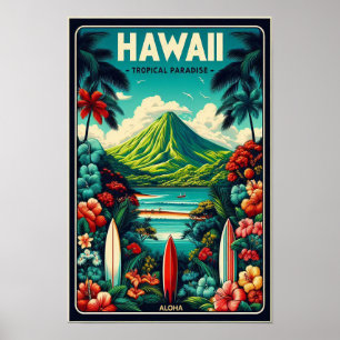 Vintage Hawaii Travel Poster