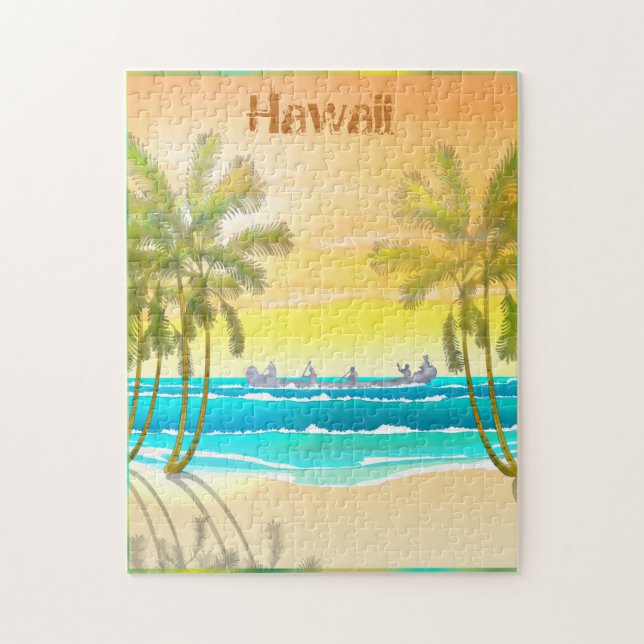 Vintage Hawaii Travel Poster Puzzle (Vertical)